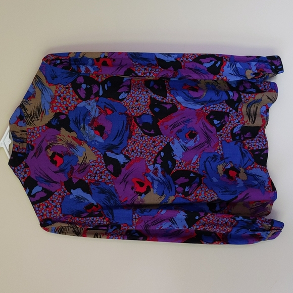 Vtg. Bar Harbor Sportswear Button Down Shirt 8 Blue Red Purple - Picture 10 of 16